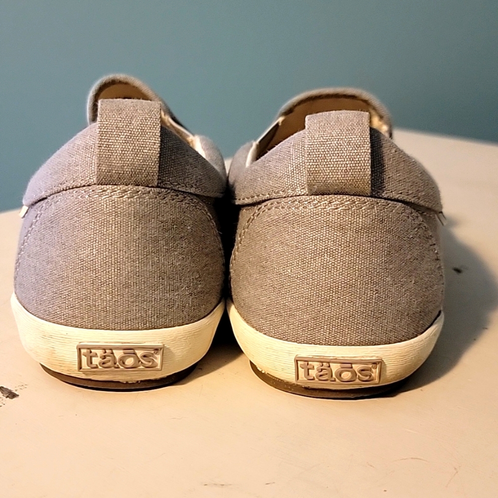TAOS Dandy Canvas Slip-On Sneakers Rubber Soul Grey Size 9 - Picture 4 of 7